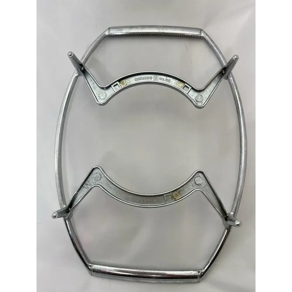 Vintage Corningware P-11-M Handled Trivet Casserole Holder Silver